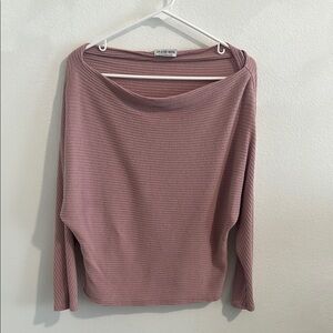 Pink Ribbed Long Sleeve Top
